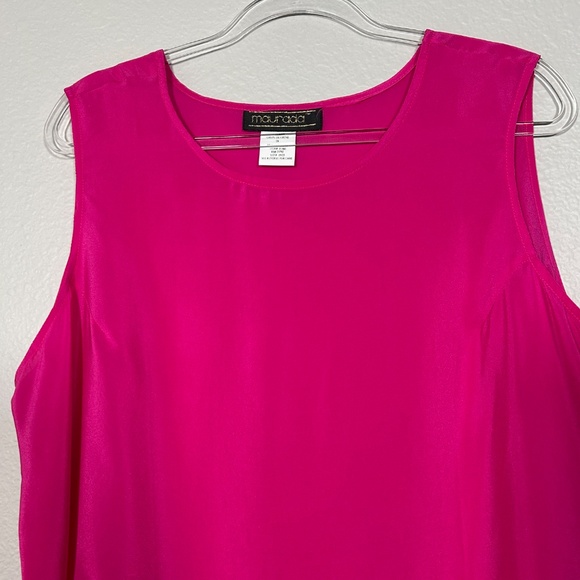 Maurada vintage plus size 1X sleeveless top pink 100% silk boxy - Picture 2 of 9